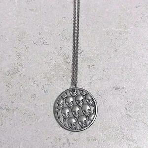 Look At Me Silver Alien Necklace